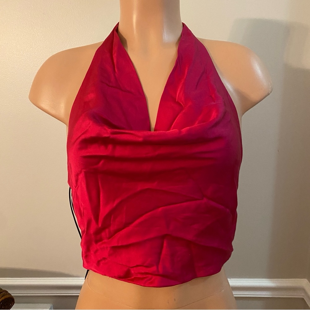 Zara Fuchsia Halter Crop Top